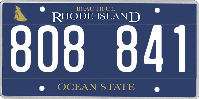 RI license plate 808841