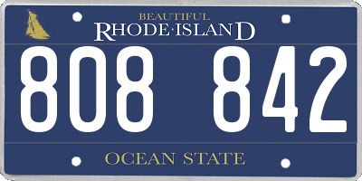 RI license plate 808842