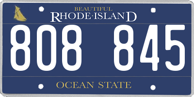 RI license plate 808845