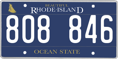 RI license plate 808846