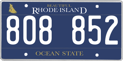 RI license plate 808852