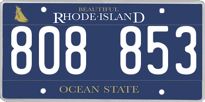 RI license plate 808853