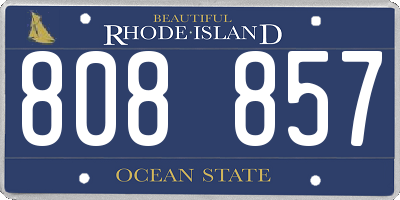 RI license plate 808857