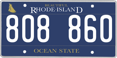 RI license plate 808860