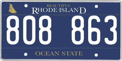 RI license plate 808863