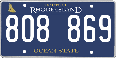 RI license plate 808869