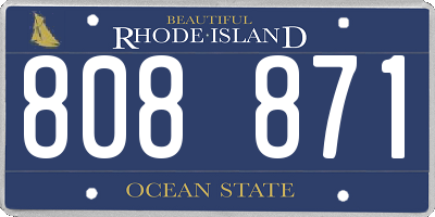 RI license plate 808871