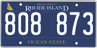 RI license plate 808873