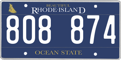 RI license plate 808874