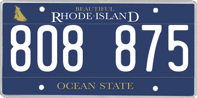 RI license plate 808875