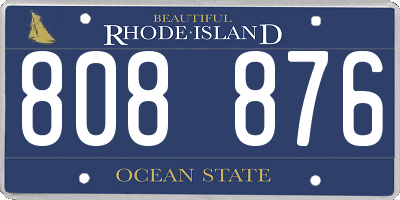 RI license plate 808876