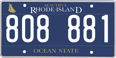 RI license plate 808881