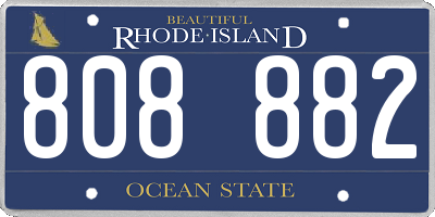 RI license plate 808882