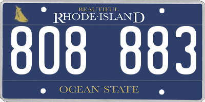 RI license plate 808883