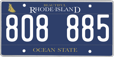 RI license plate 808885