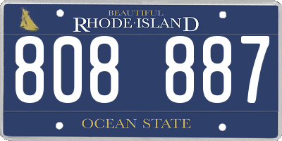 RI license plate 808887