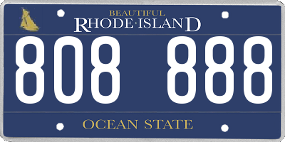 RI license plate 808888