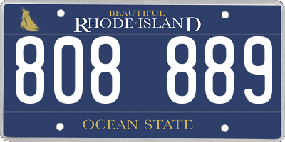 RI license plate 808889