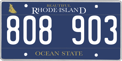 RI license plate 808903