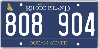 RI license plate 808904