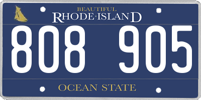 RI license plate 808905