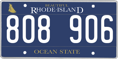RI license plate 808906