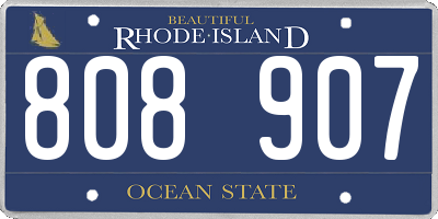 RI license plate 808907
