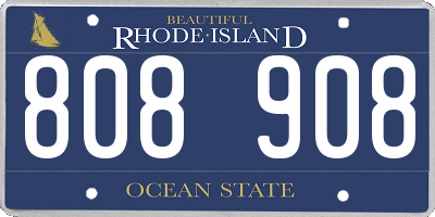 RI license plate 808908