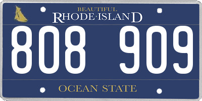 RI license plate 808909