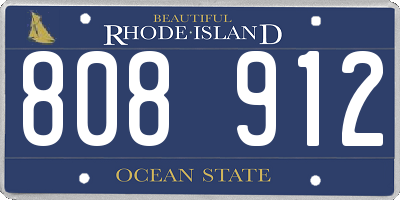 RI license plate 808912
