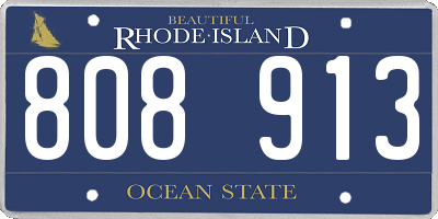 RI license plate 808913