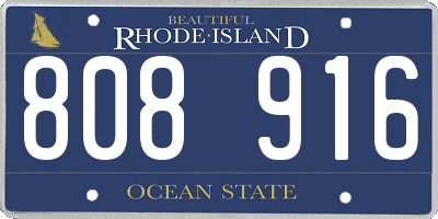RI license plate 808916