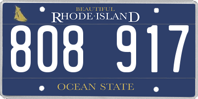 RI license plate 808917