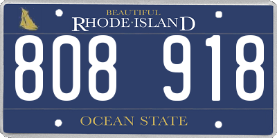 RI license plate 808918