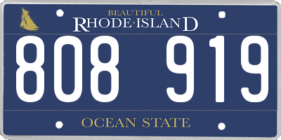 RI license plate 808919