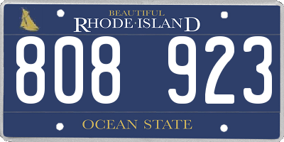 RI license plate 808923