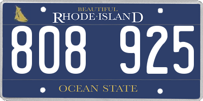 RI license plate 808925
