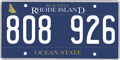 RI license plate 808926