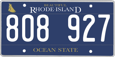 RI license plate 808927