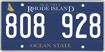 RI license plate 808928