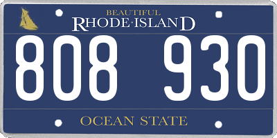 RI license plate 808930