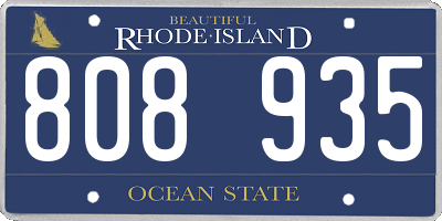 RI license plate 808935
