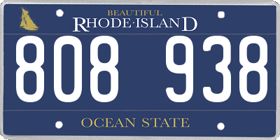 RI license plate 808938