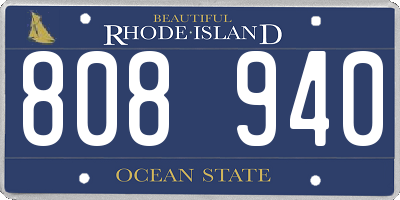 RI license plate 808940