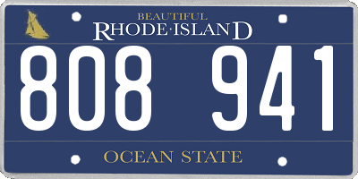 RI license plate 808941