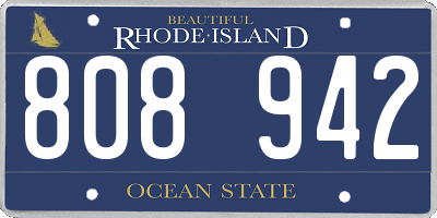 RI license plate 808942