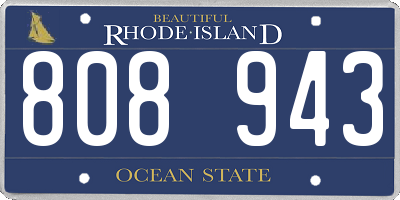 RI license plate 808943