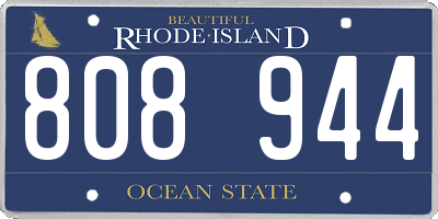 RI license plate 808944
