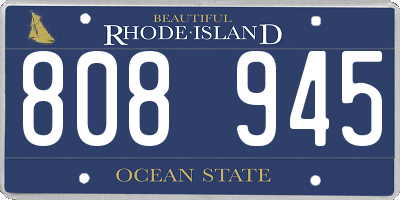 RI license plate 808945