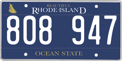 RI license plate 808947
